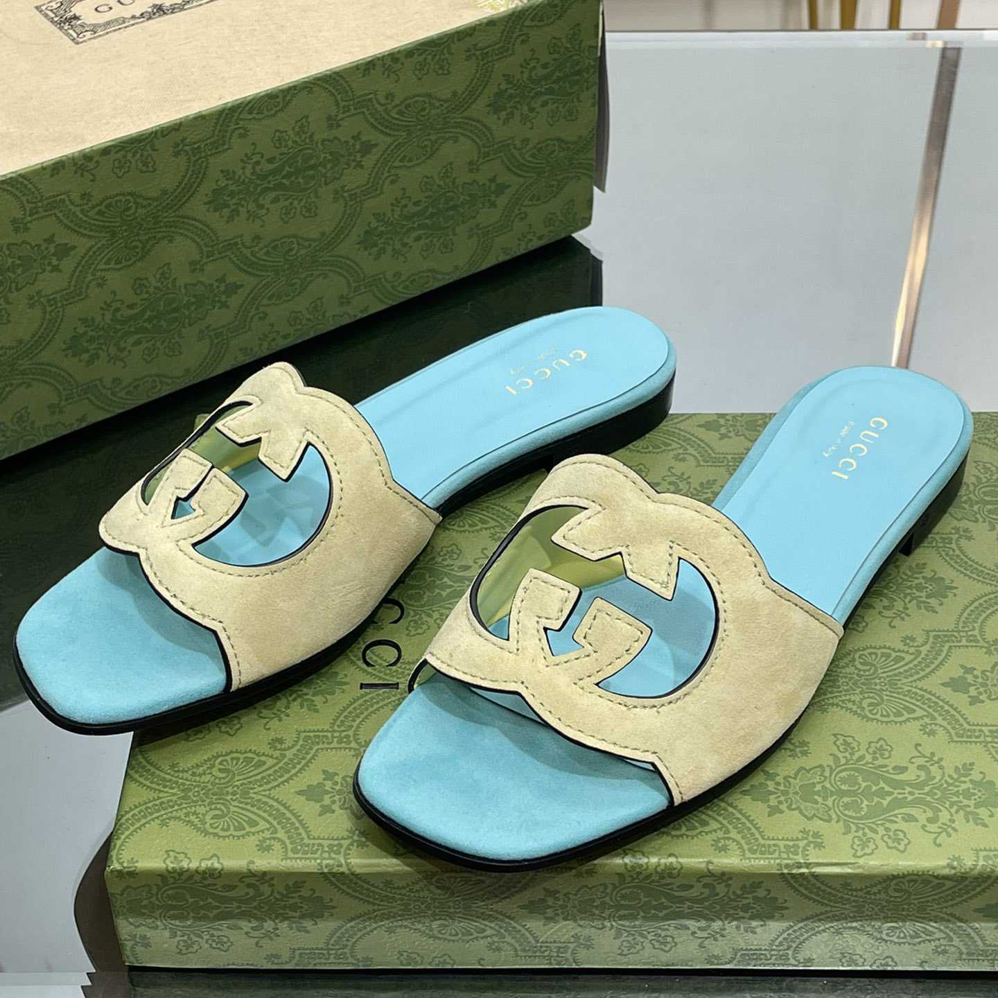 Gucci Women's Interlocking G Cut-out Slide Sandal - DopestKickz