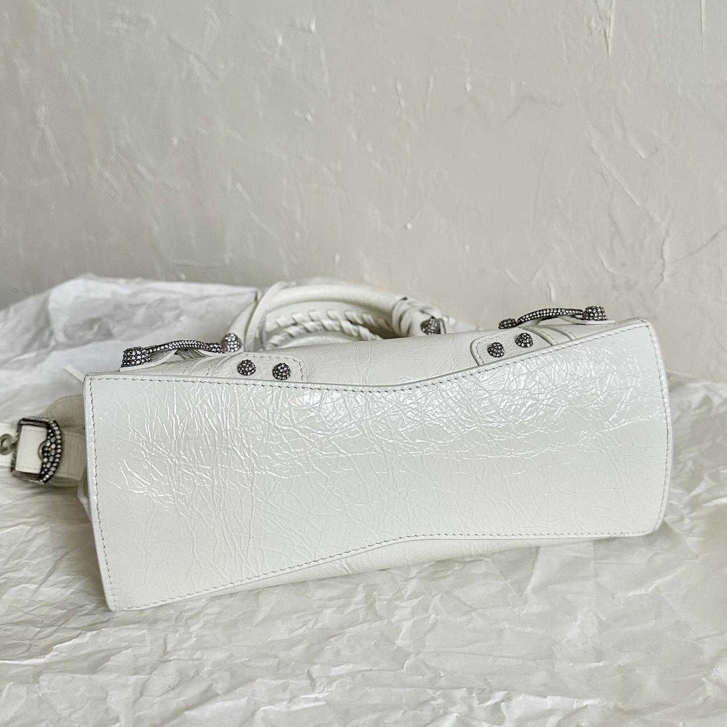 Balenciaga Women's Neo Cagole XS White Cross Body Bag(26×17.8×11.4cm) - DopestKickz