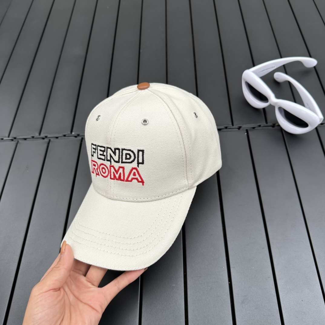 Fendi Lunar New Year Capsule White Fabric Cap - DopestKickz