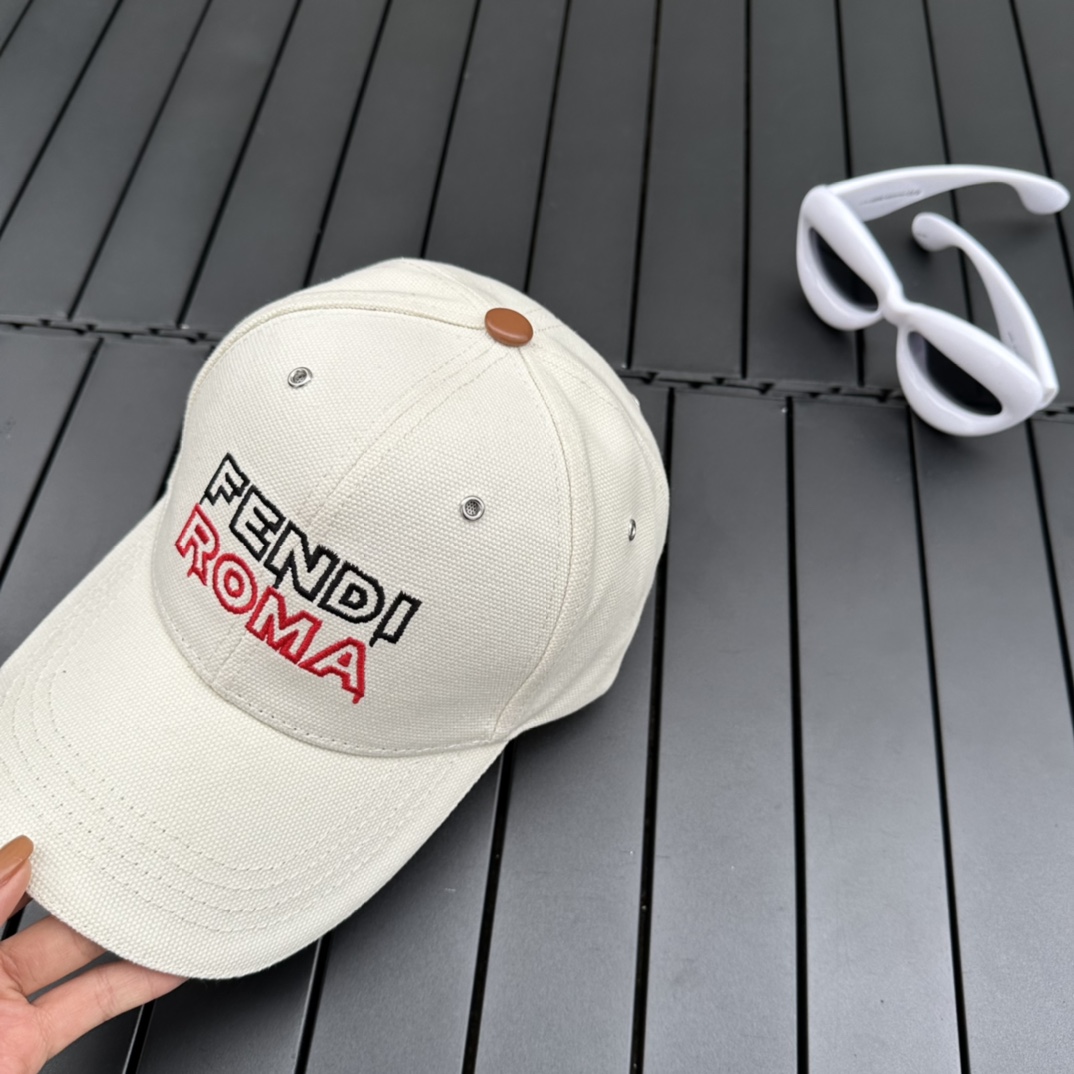 Fendi Lunar New Year Capsule White Fabric Cap - DopestKickz