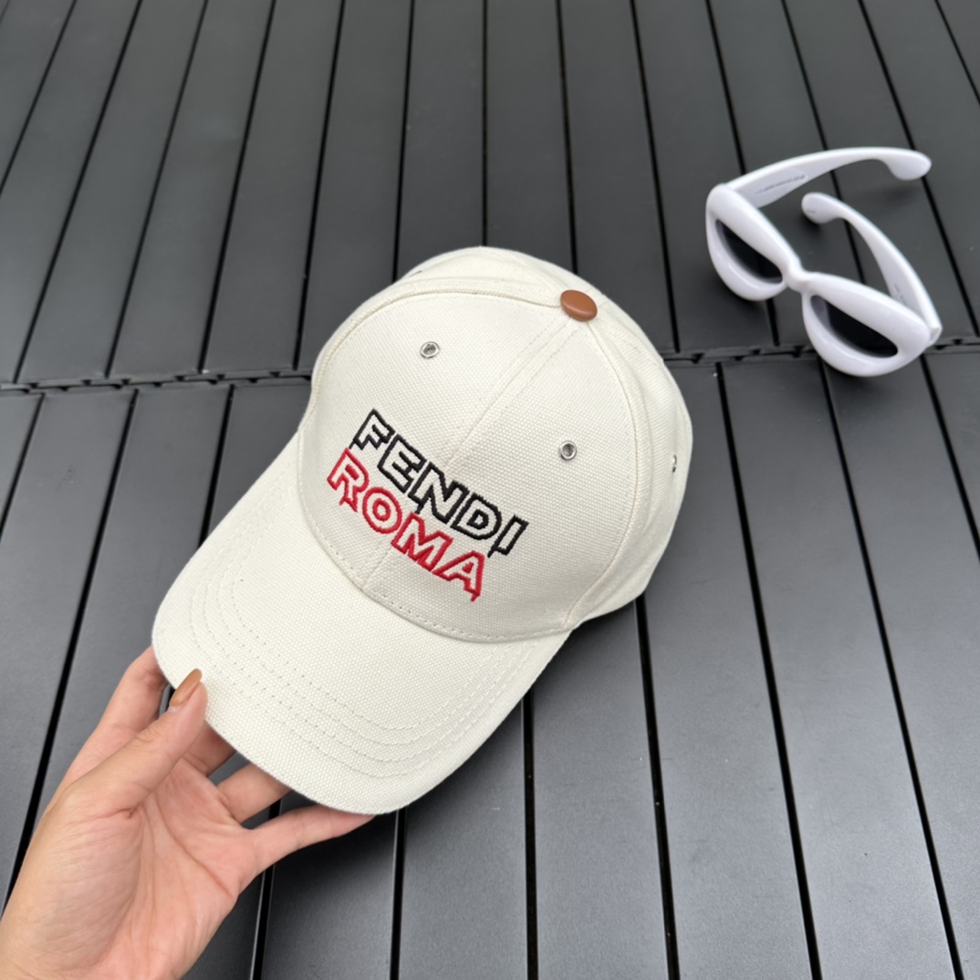 Fendi Lunar New Year Capsule White Fabric Cap - DopestKickz