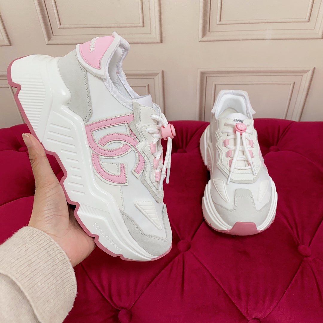 Dolce & Gabbana Daymaster Mixed Leather Runner Sneakers In White - DopestKickz