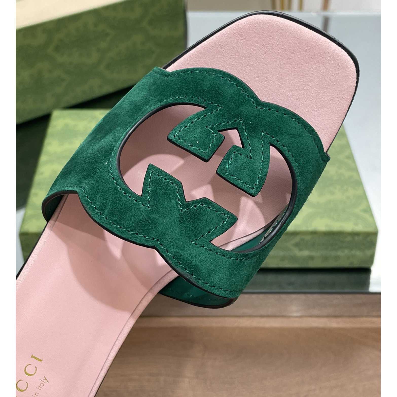 Gucci Women's Interlocking G Cut-out Slide Sandal - DopestKickz