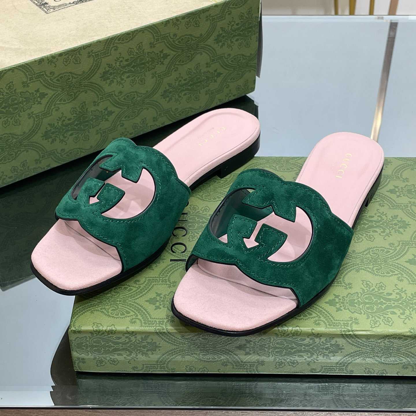 Gucci Women's Interlocking G Cut-out Slide Sandal - DopestKickz