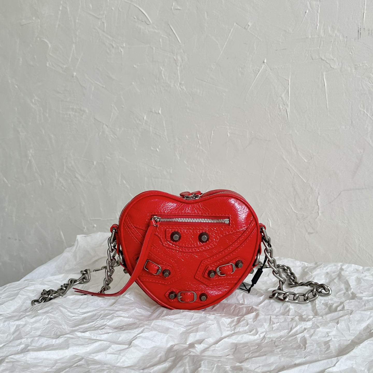 Balenciaga Le Cagole Heart Mini Bag In Red (16-12.7-4.5cm) - DopestKickz