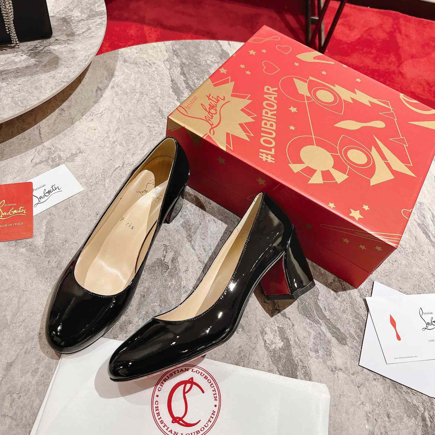 Christian Louboutin Simple 55 Patent Leather Pumps - DopestKickz