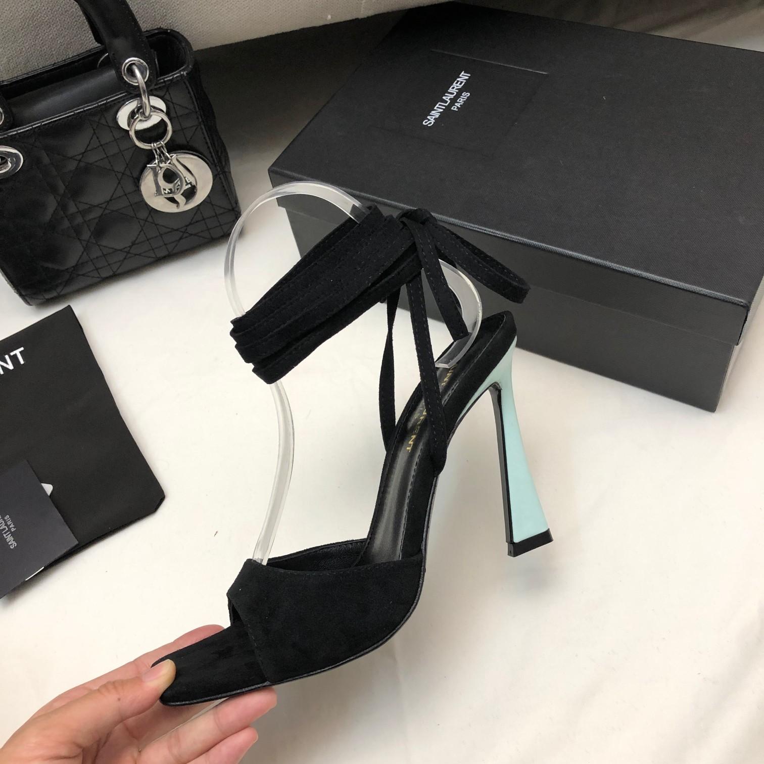 Saint Laurent Paz Sandals In Suede And Metallized Leather - DopestKickz