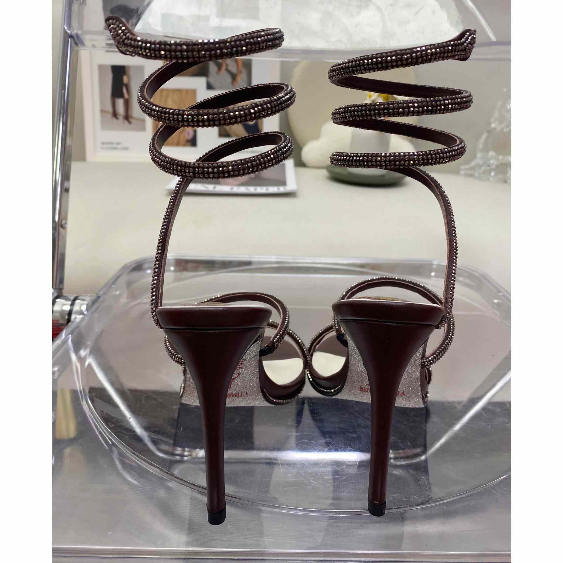 Rene Caovilla Cleo Crystal Coffee Sandal - DopestKickz