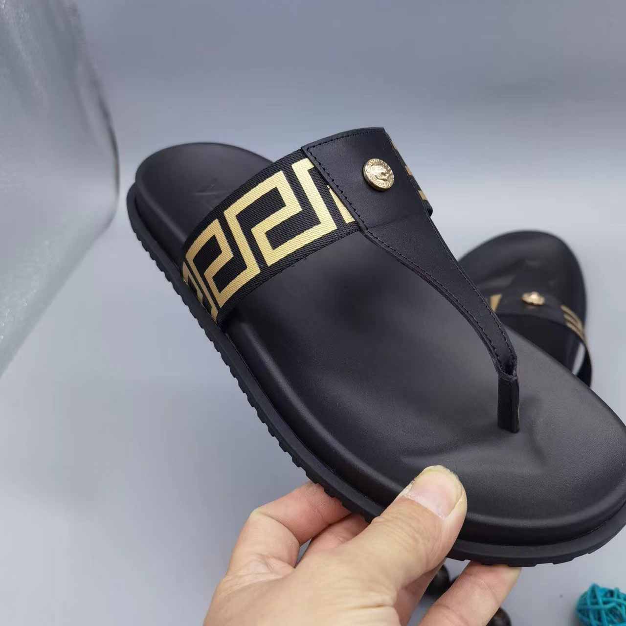 Versace Medusa Plaque Flip-Flop - DopestKickz