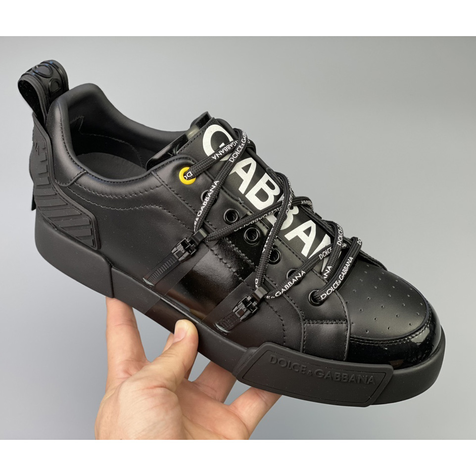 Dolce & Gabbana Portofino Sneakers In Calfskin And Patent Leather - DopestKickz
