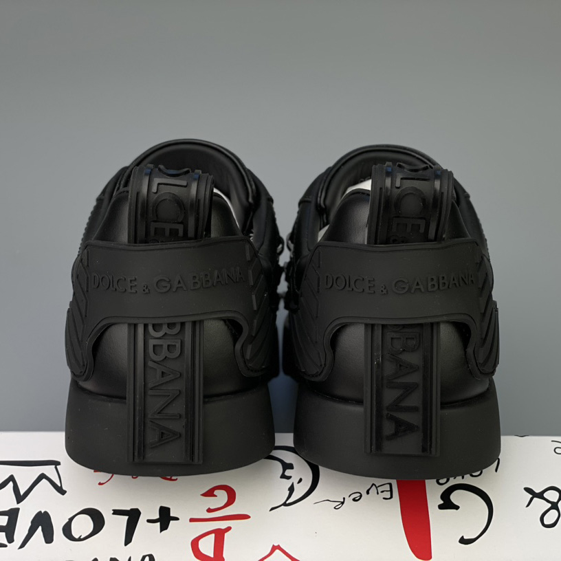 Dolce & Gabbana Portofino Sneakers In Calfskin And Patent Leather - DopestKickz
