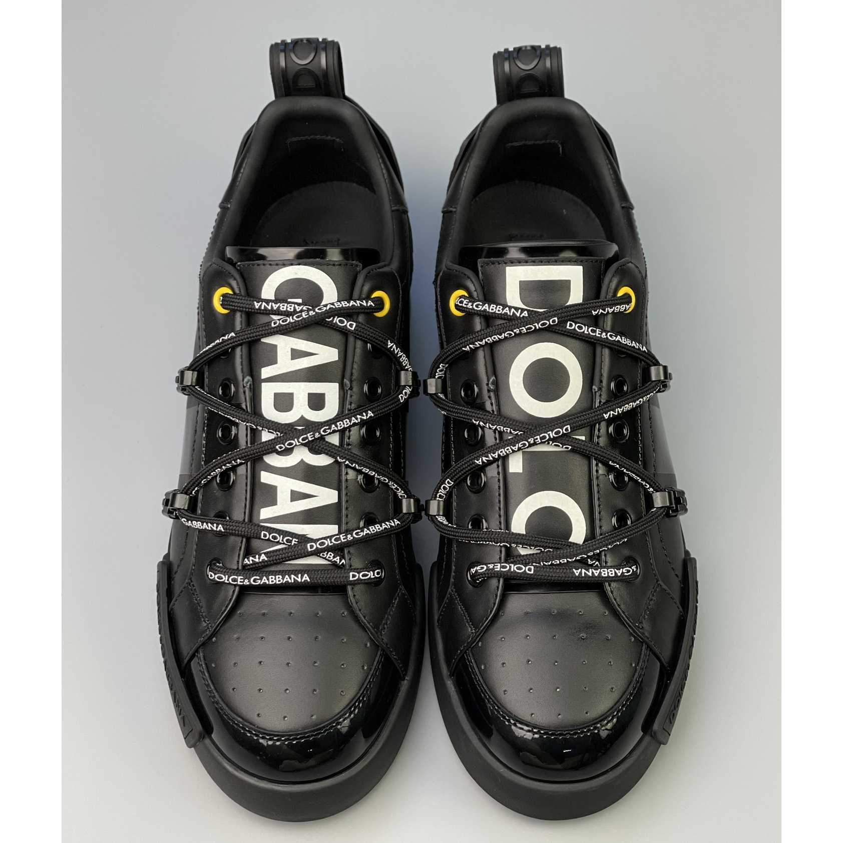 Dolce & Gabbana Portofino Sneakers In Calfskin And Patent Leather - DopestKickz