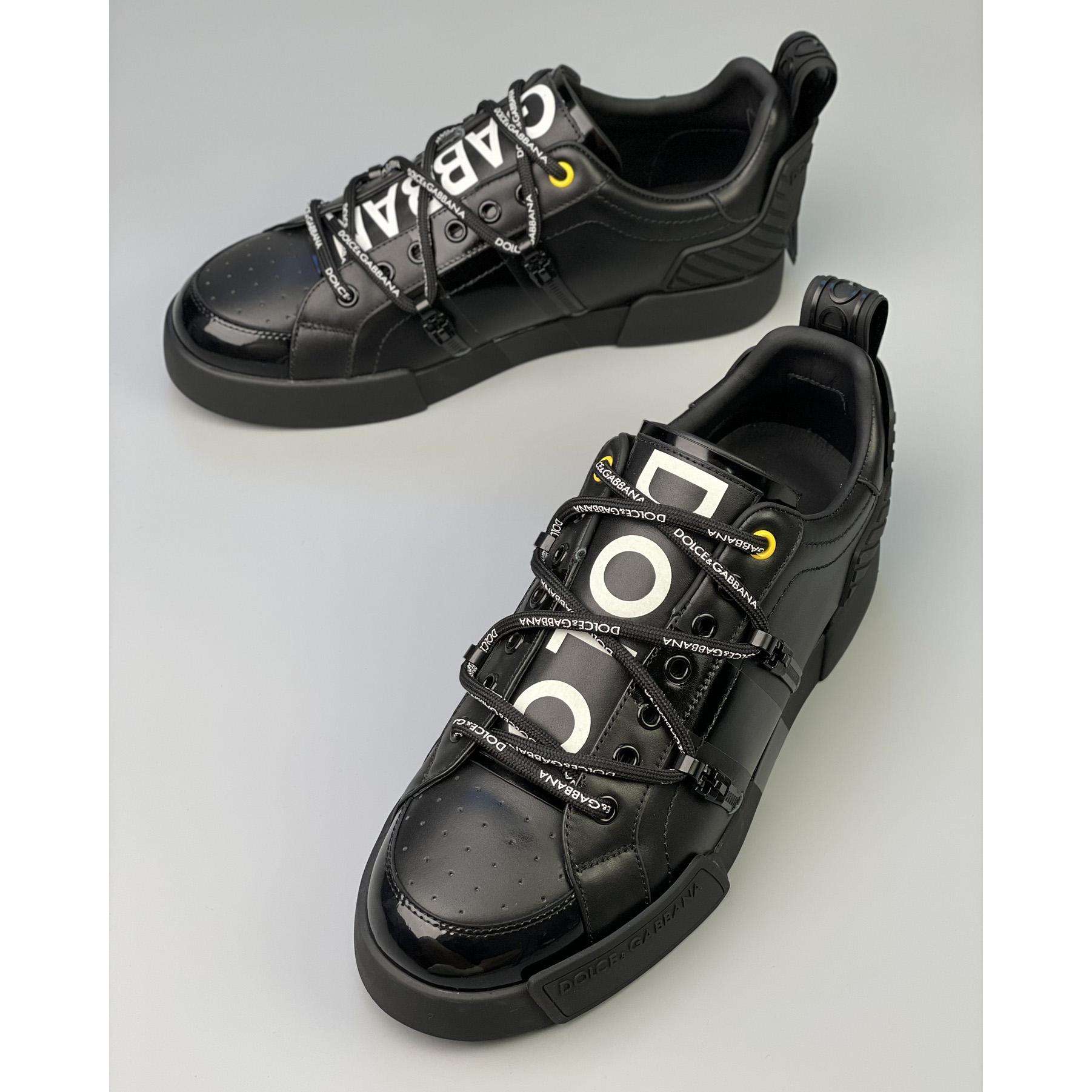 Dolce & Gabbana Portofino Sneakers In Calfskin And Patent Leather - DopestKickz