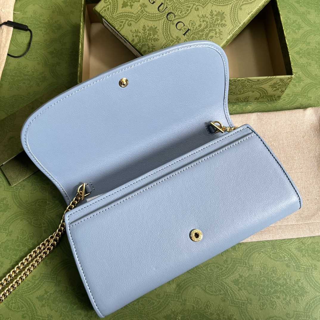Gucci Blondie Continental Chain Wallet(21x10.5cm) - DopestKickz