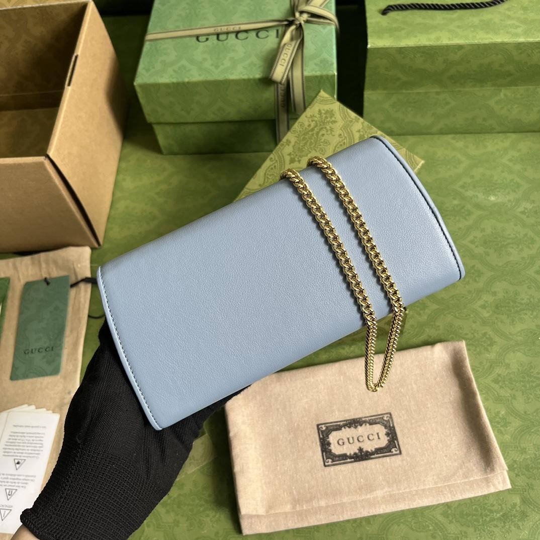 Gucci Blondie Continental Chain Wallet(21x10.5cm) - DopestKickz