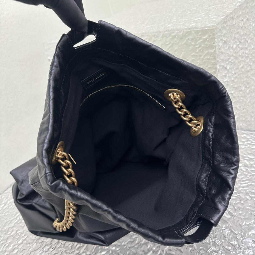 Balenciaga Women's Crush Medium Tote Bag In Black - DopestKickz