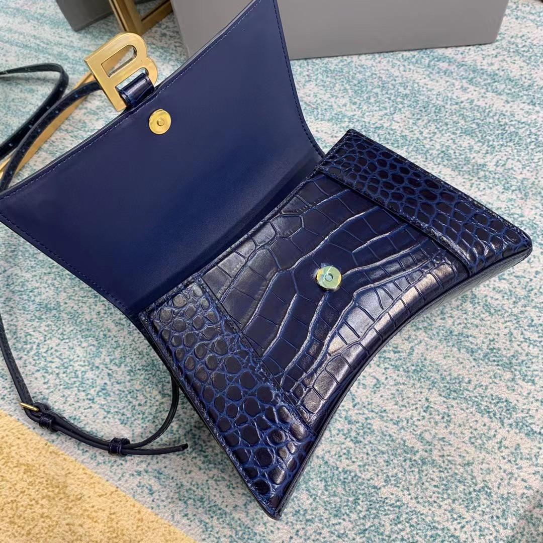 Balenciaga Small Hourglass Crocodile Effect Bag(23-15-10cm) - DopestKickz