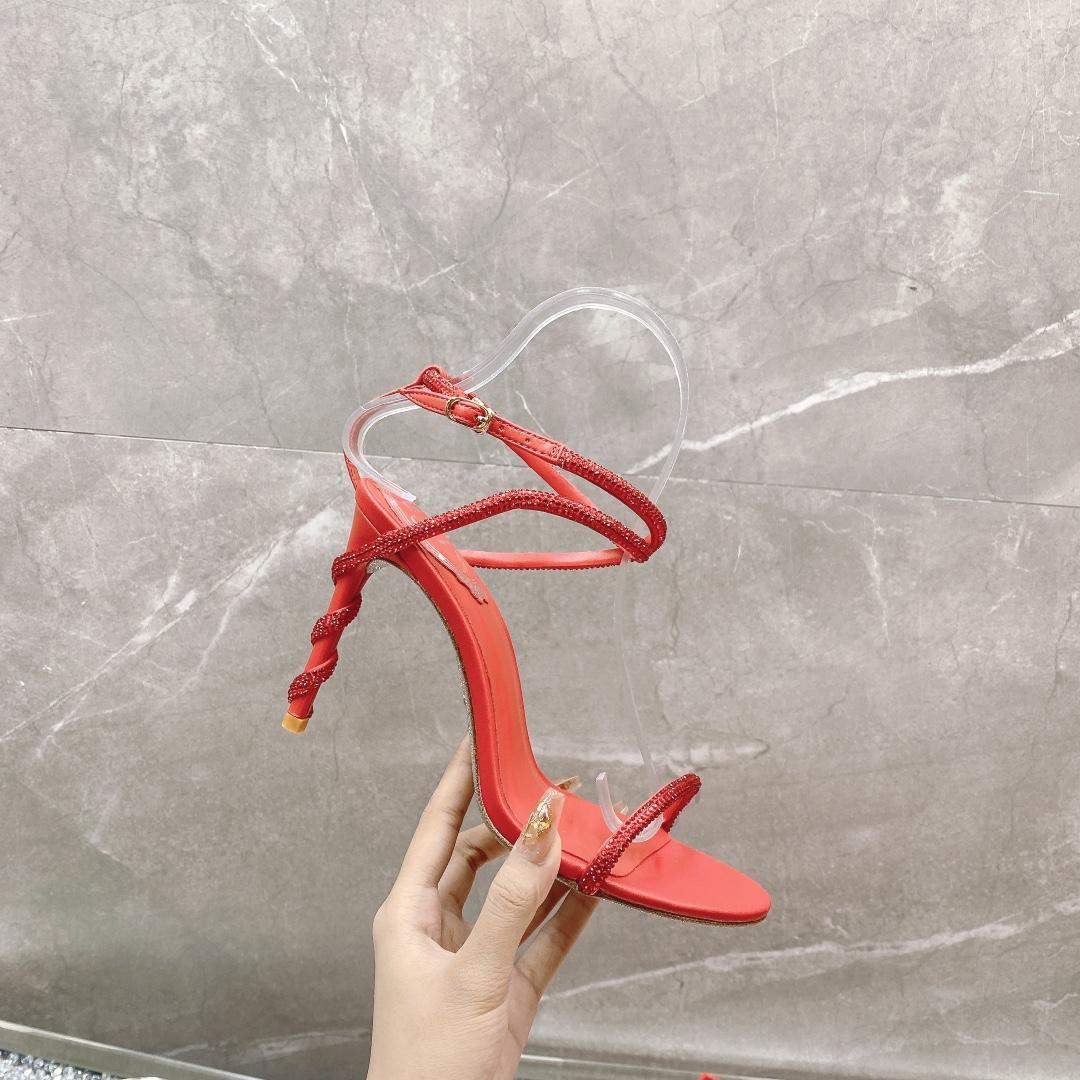 Rene Caovilla Margot Crystal Red Sandal - DopestKickz