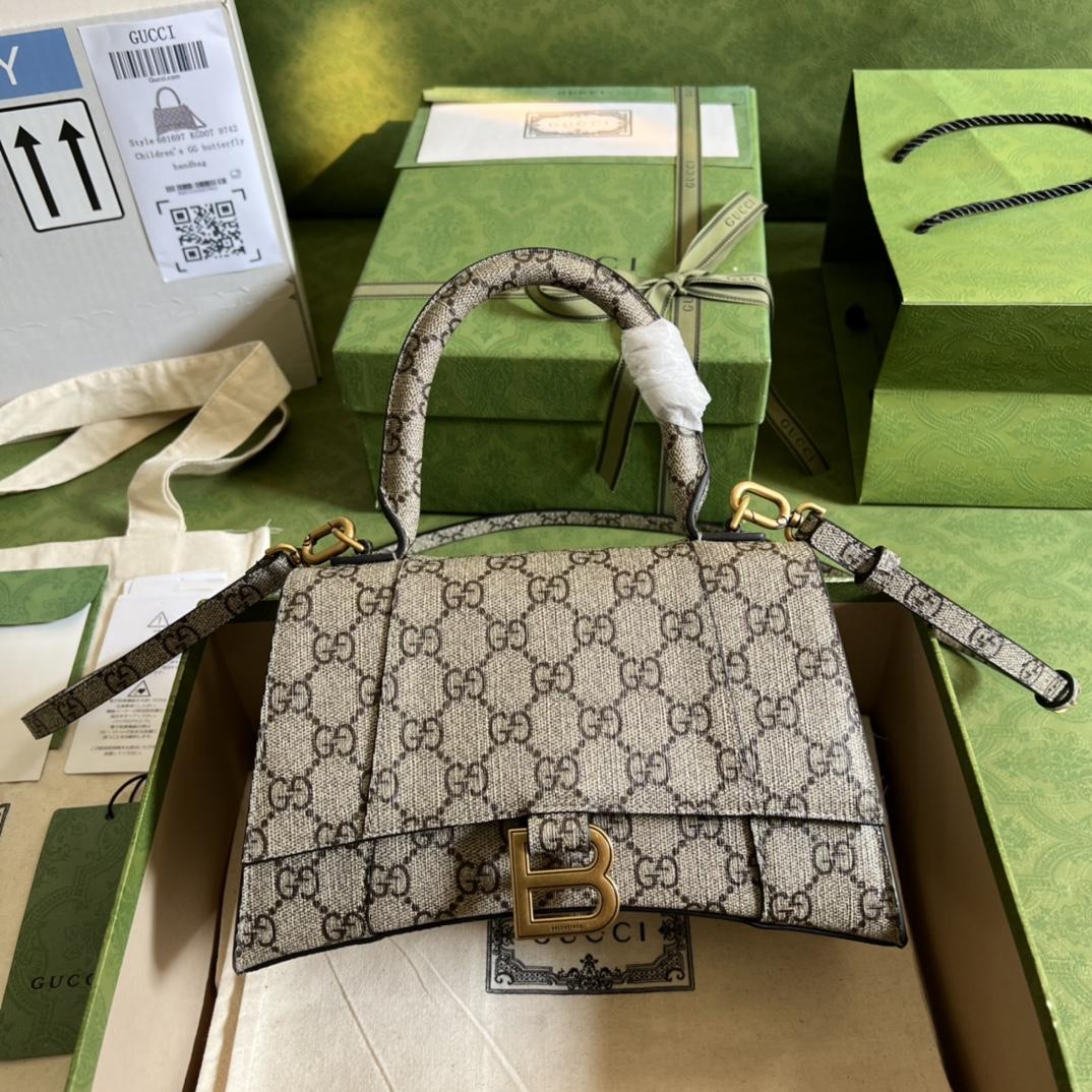 Gucci X Balenciaga The Hacker Project Small Hourglass Bag(22.5-14.5-10cm) - DopestKickz