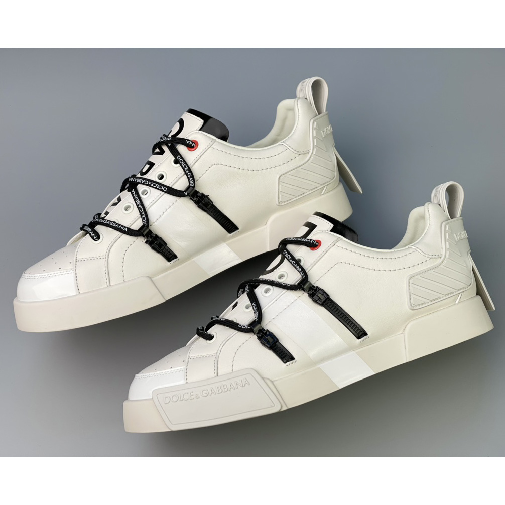 Dolce & Gabbana Portofino Sneakers In Calfskin And Patent Leather - DopestKickz