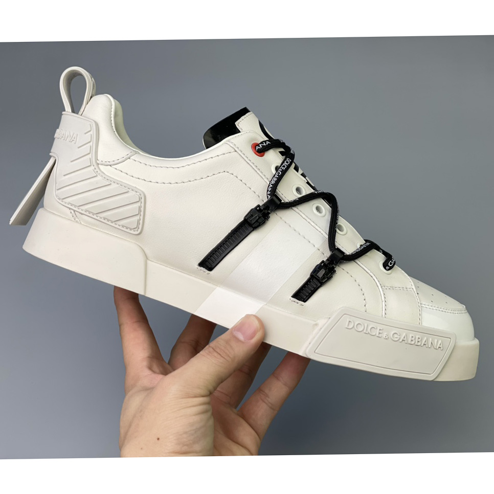 Dolce & Gabbana Portofino Sneakers In Calfskin And Patent Leather - DopestKickz