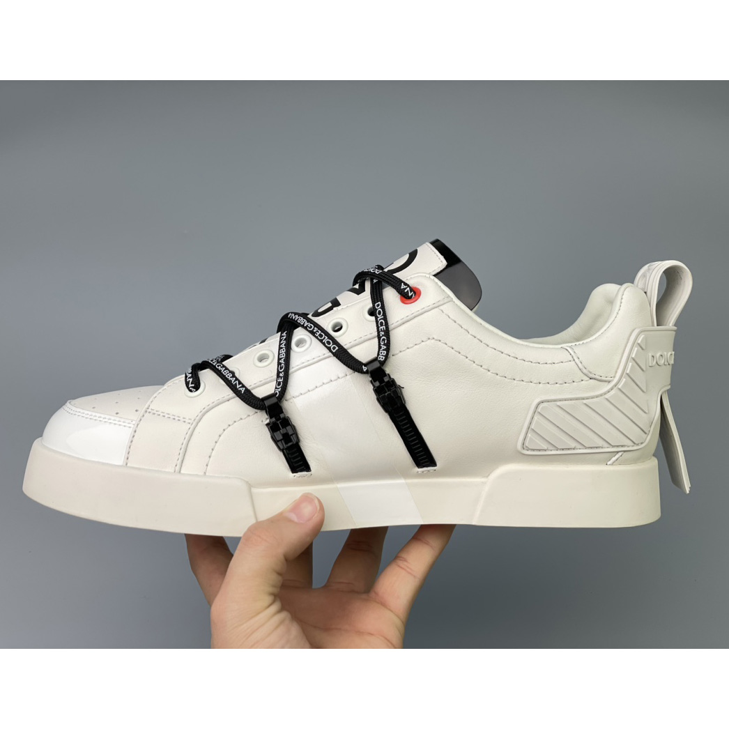 Dolce & Gabbana Portofino Sneakers In Calfskin And Patent Leather - DopestKickz