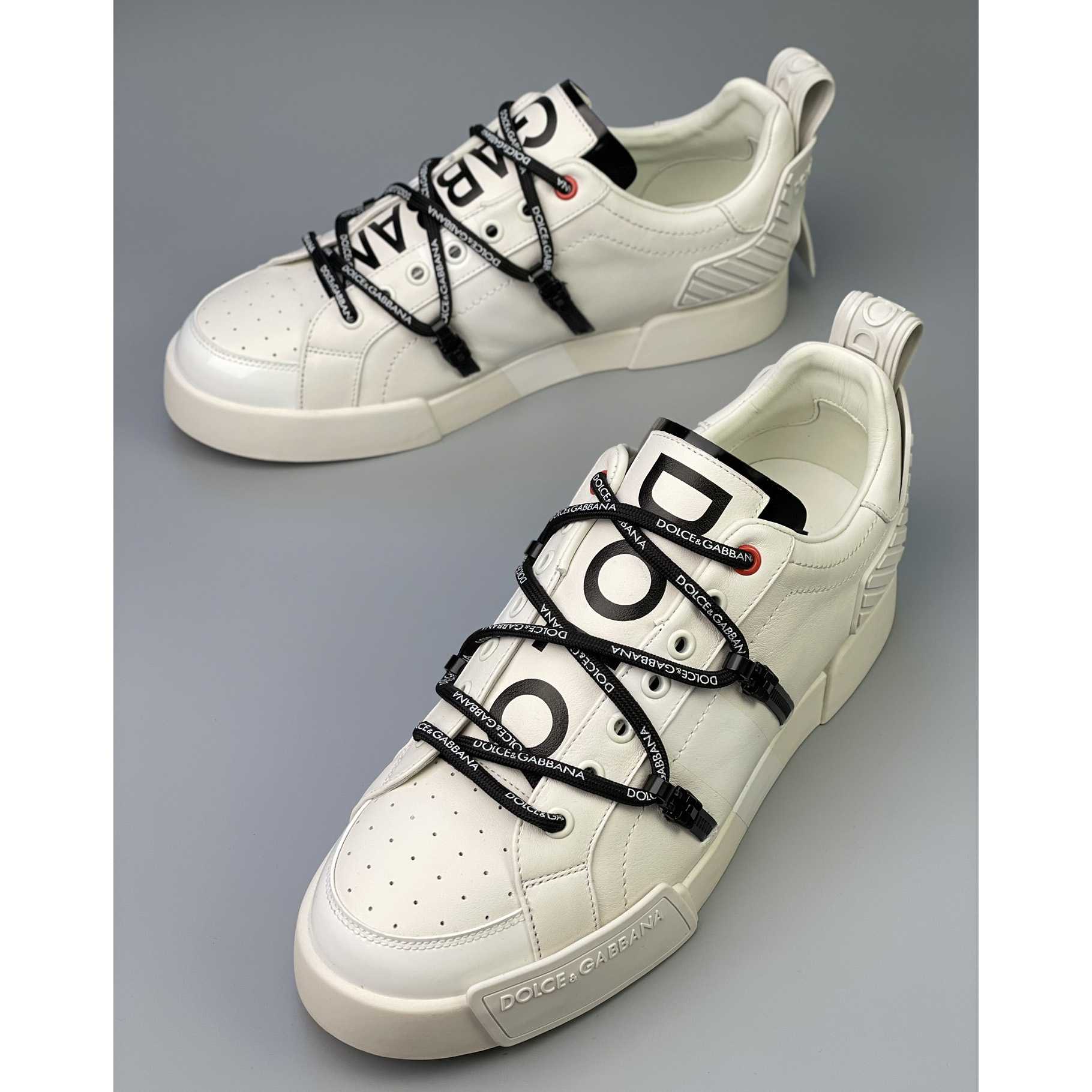 Dolce & Gabbana Portofino Sneakers In Calfskin And Patent Leather - DopestKickz