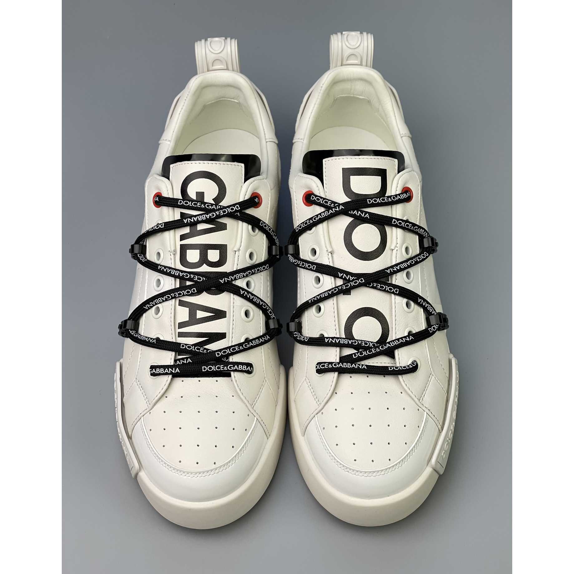 Dolce & Gabbana Portofino Sneakers In Calfskin And Patent Leather - DopestKickz