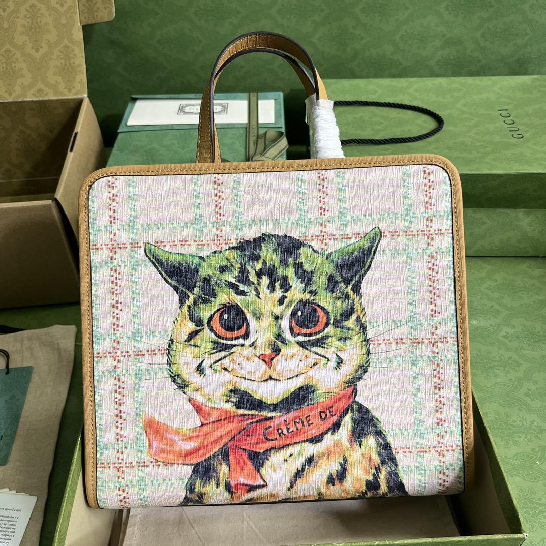Gucci Children's Top-handle Bag With Cat Print(28.5-25-11cm) - DopestKickz