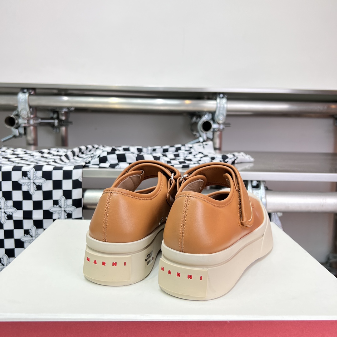 Marni Brown nappa leather mary jane sneaker - DopestKickz