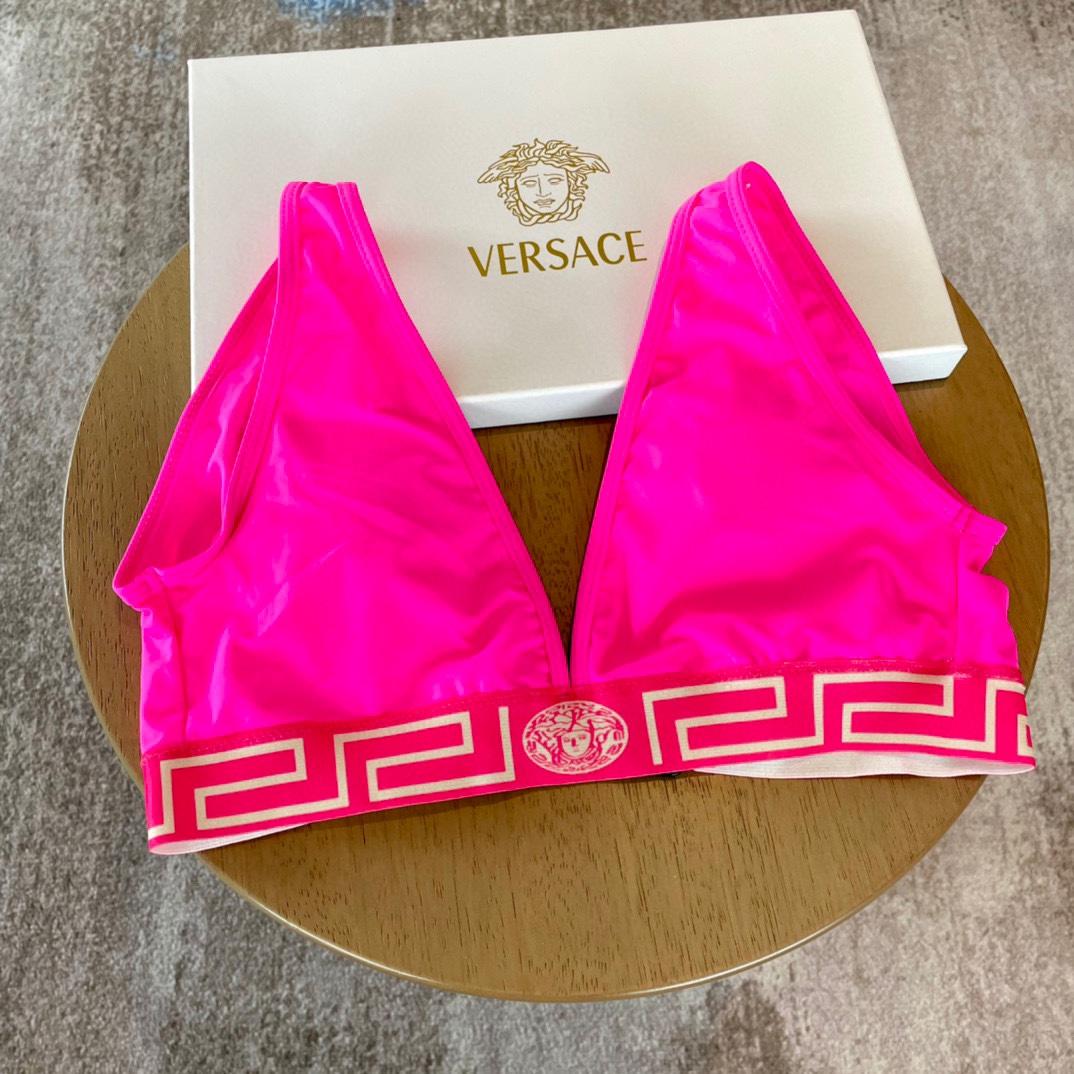 Versace Stretch Cotton Jersey Triangle Bra Top Suits For Women - DopestKickz