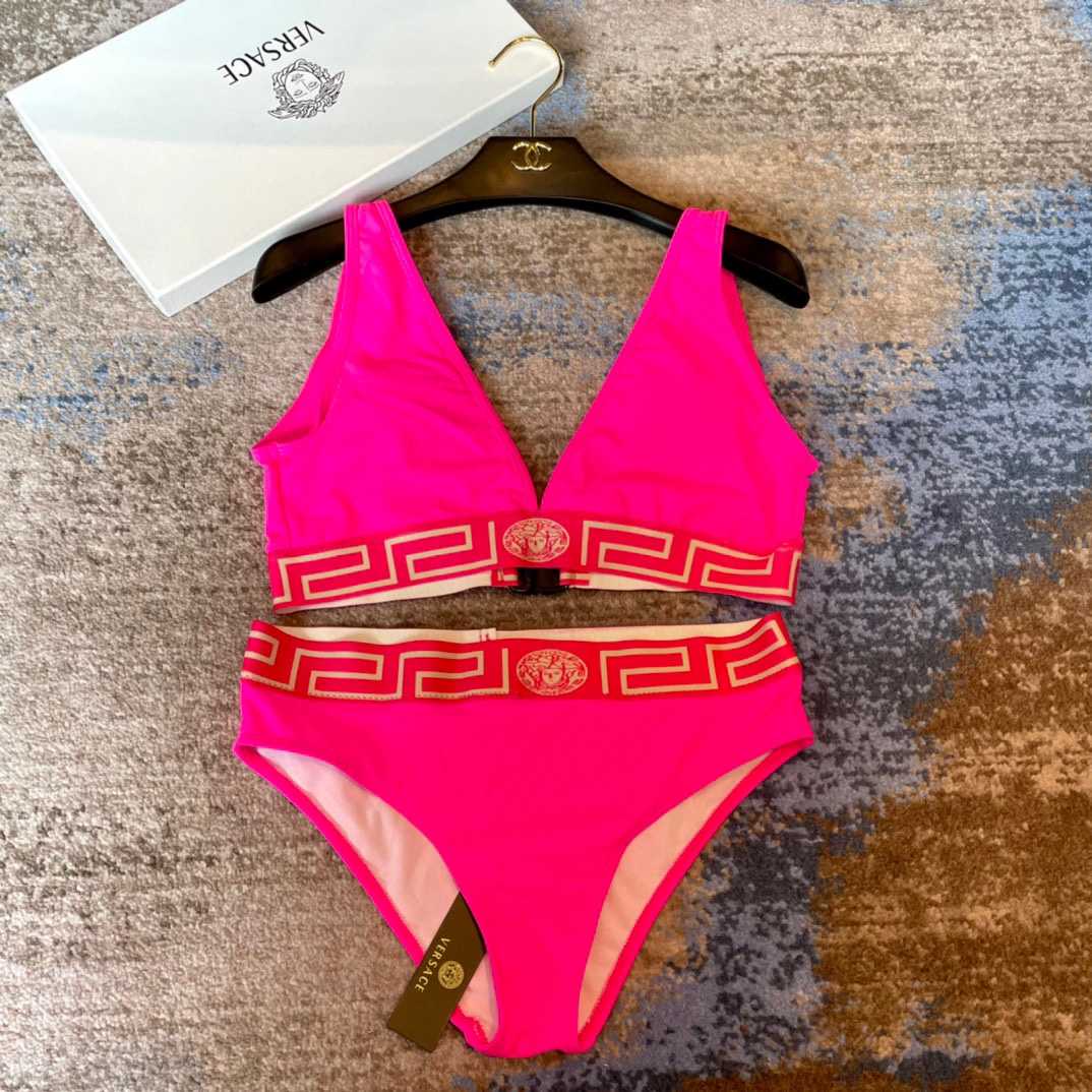 Versace Stretch Cotton Jersey Triangle Bra Top Suits For Women - DopestKickz