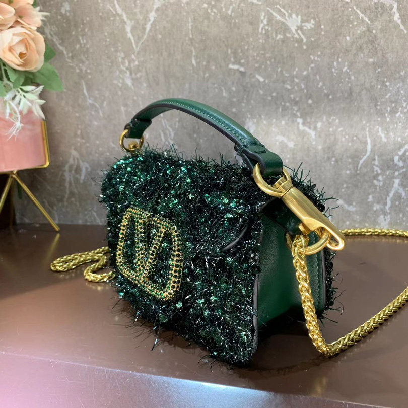 Valenti Leather Baguette Bag With Vlogo Logo(20-11-5cm) - DopestKickz