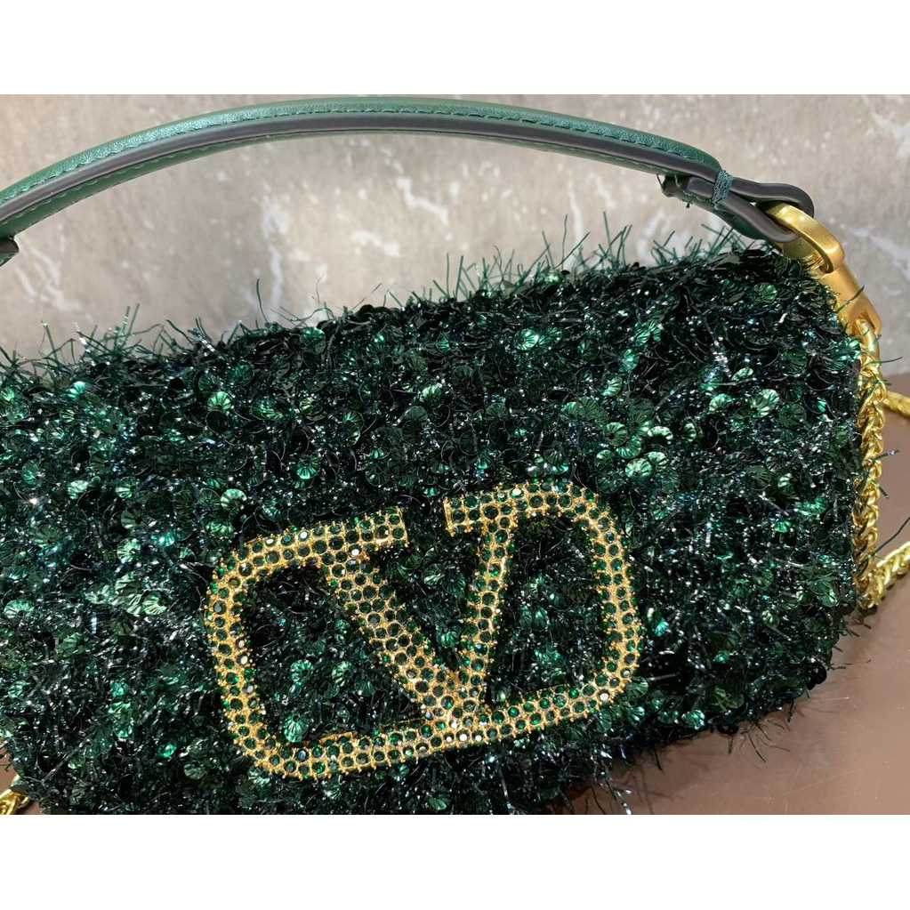 Valenti Leather Baguette Bag With Vlogo Logo(20-11-5cm) - DopestKickz