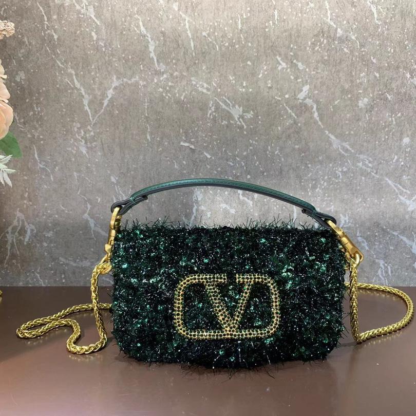 Valenti Leather Baguette Bag With Vlogo Logo(20-11-5cm) - DopestKickz
