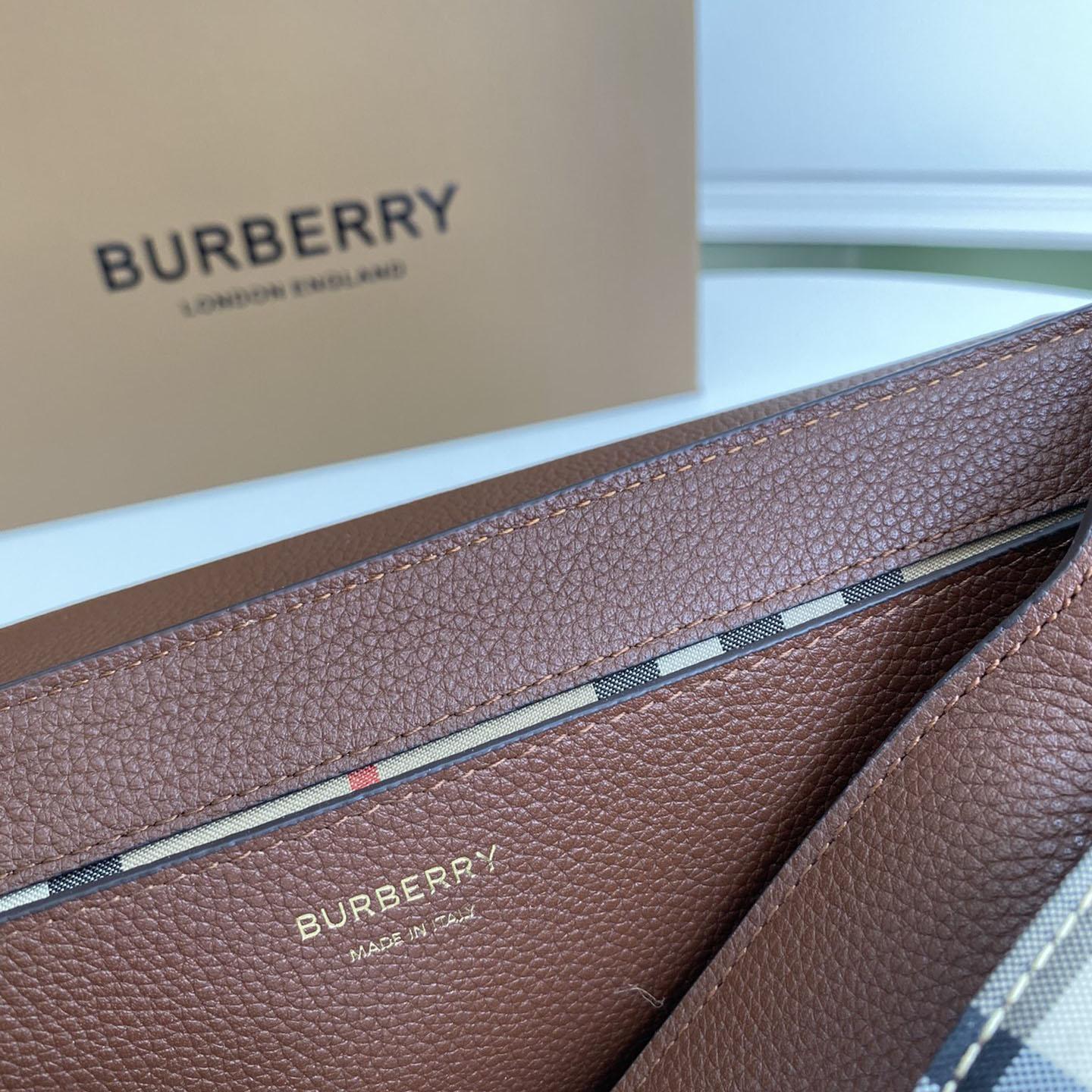Burberry Vintage Check And Leather Note Crossbody Bag(25-18-8.5CM) - DopestKickz