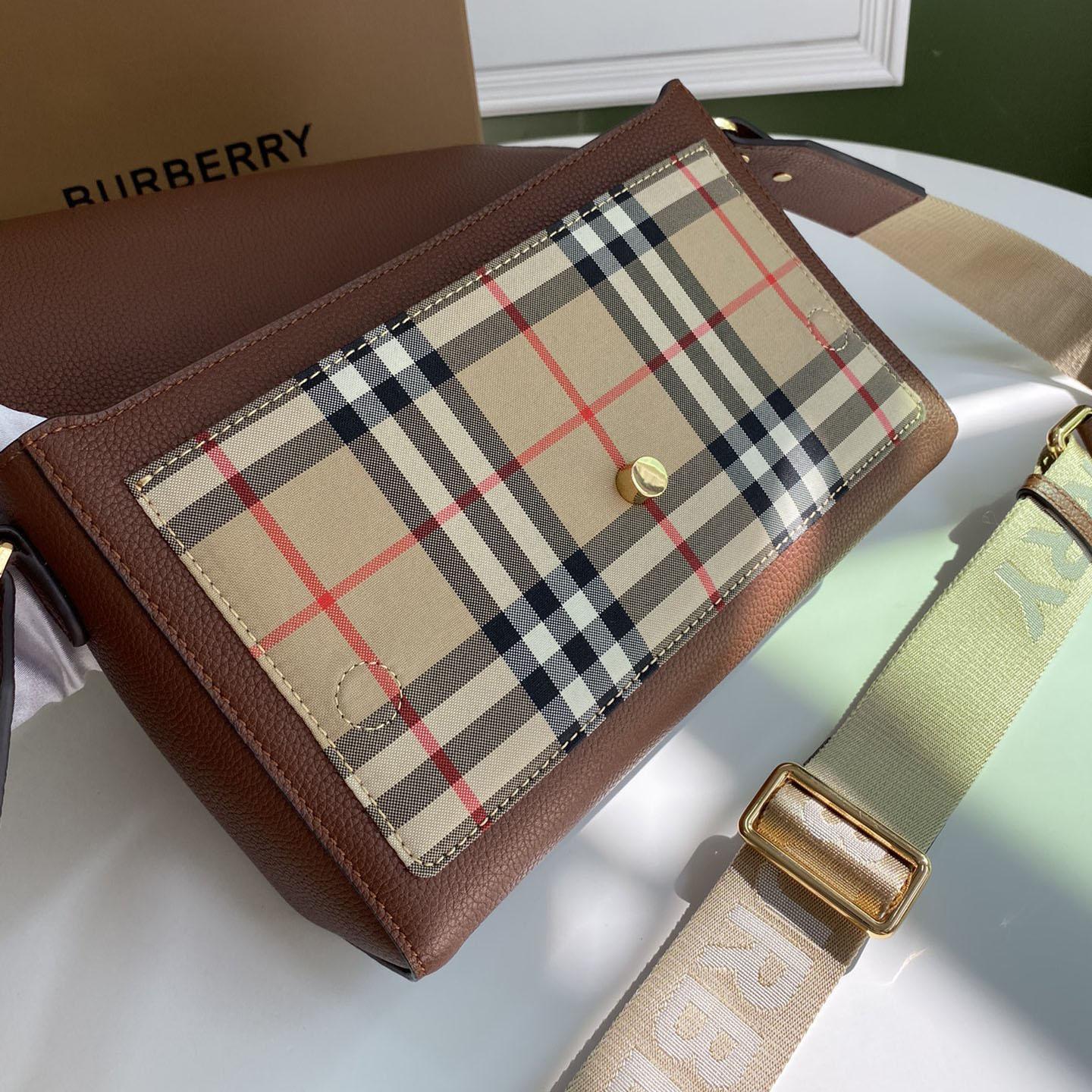 Burberry Vintage Check And Leather Note Crossbody Bag(25-18-8.5CM) - DopestKickz