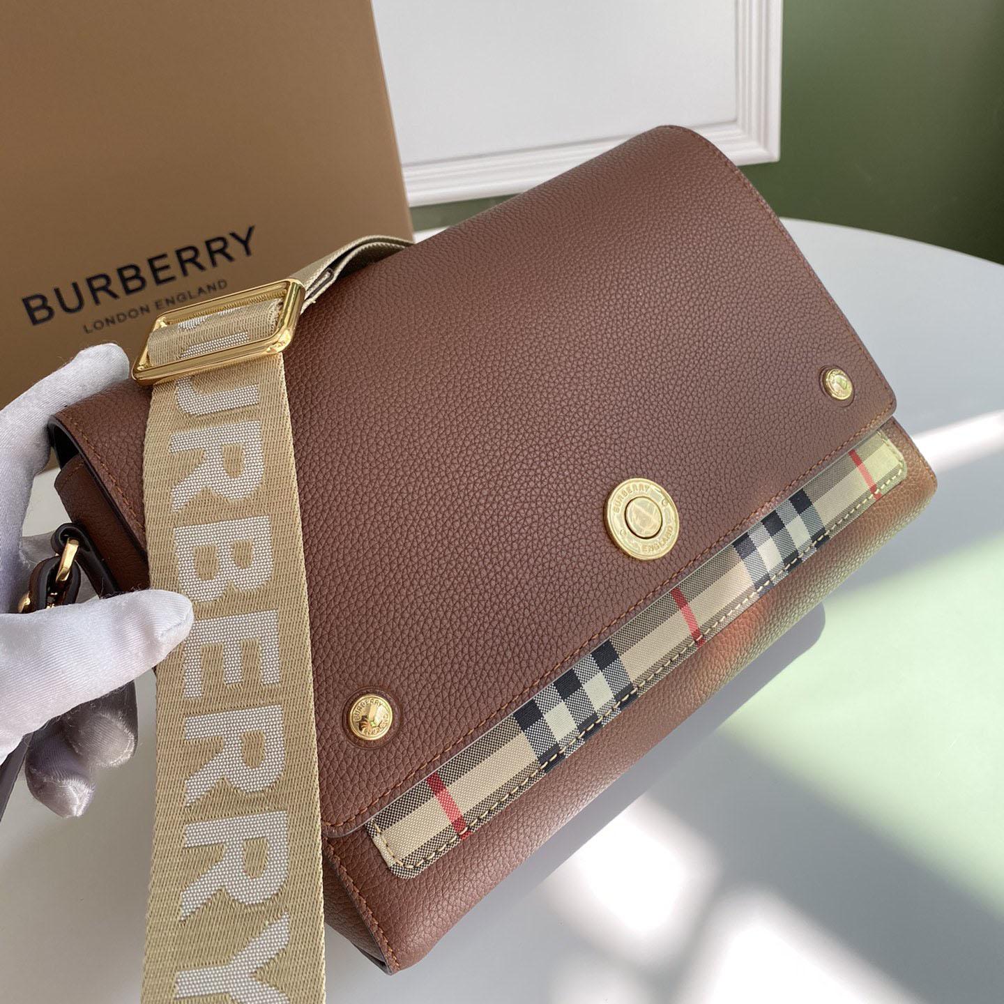 Burberry Vintage Check And Leather Note Crossbody Bag(25-18-8.5CM) - DopestKickz