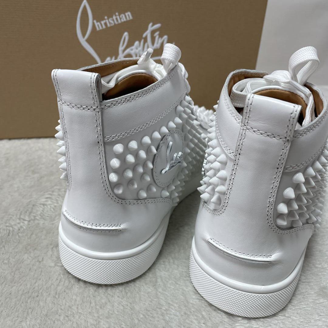 Christian Louboutin Louis Spikes Sneakers - Calf leather And Spikes - White - DopestKickz