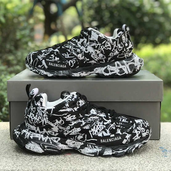 Balenciaga Track Graffiti Sneaker In Black - DopestKickz