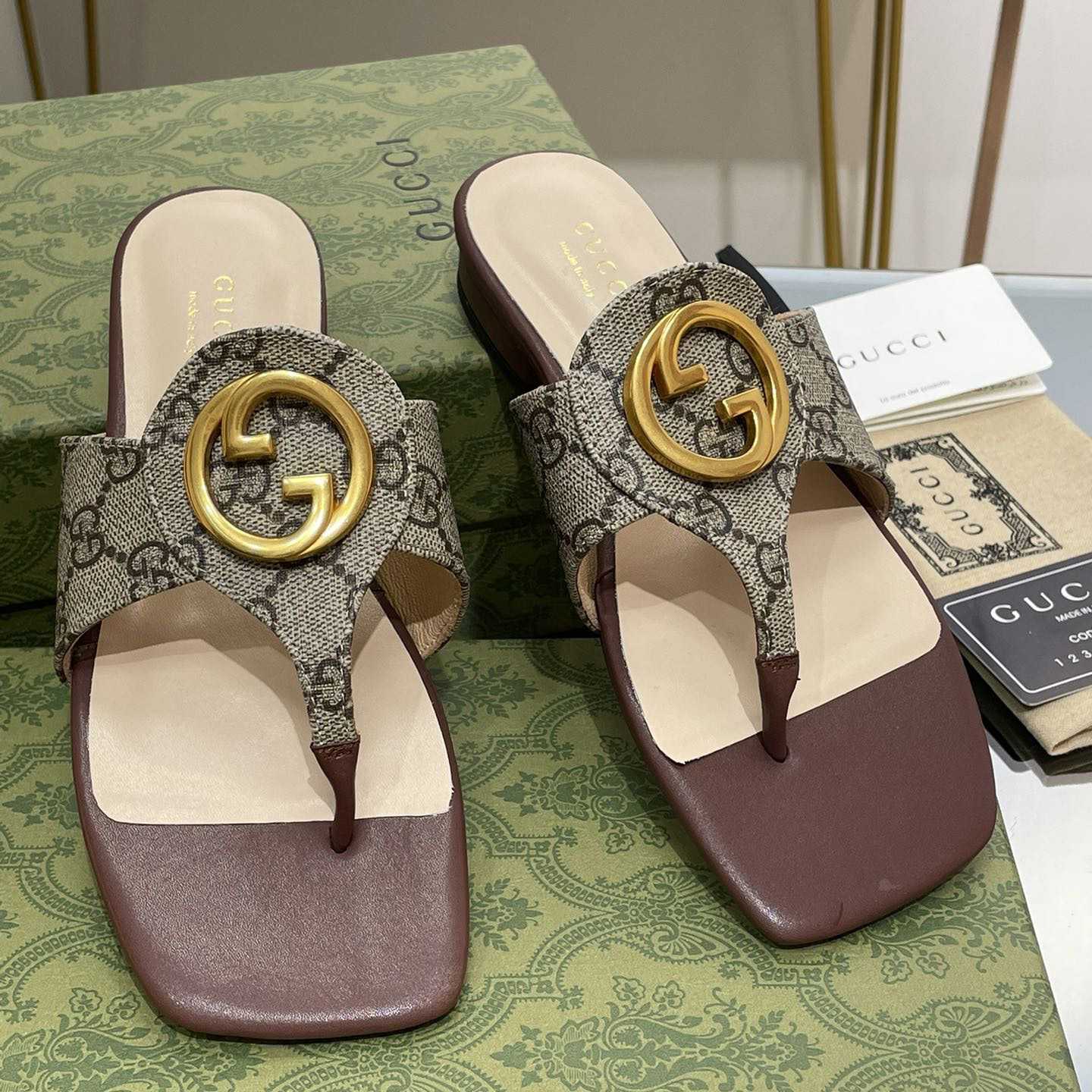 Gucci Womens Gucci Blondie Thong Sandal - DopestKickz