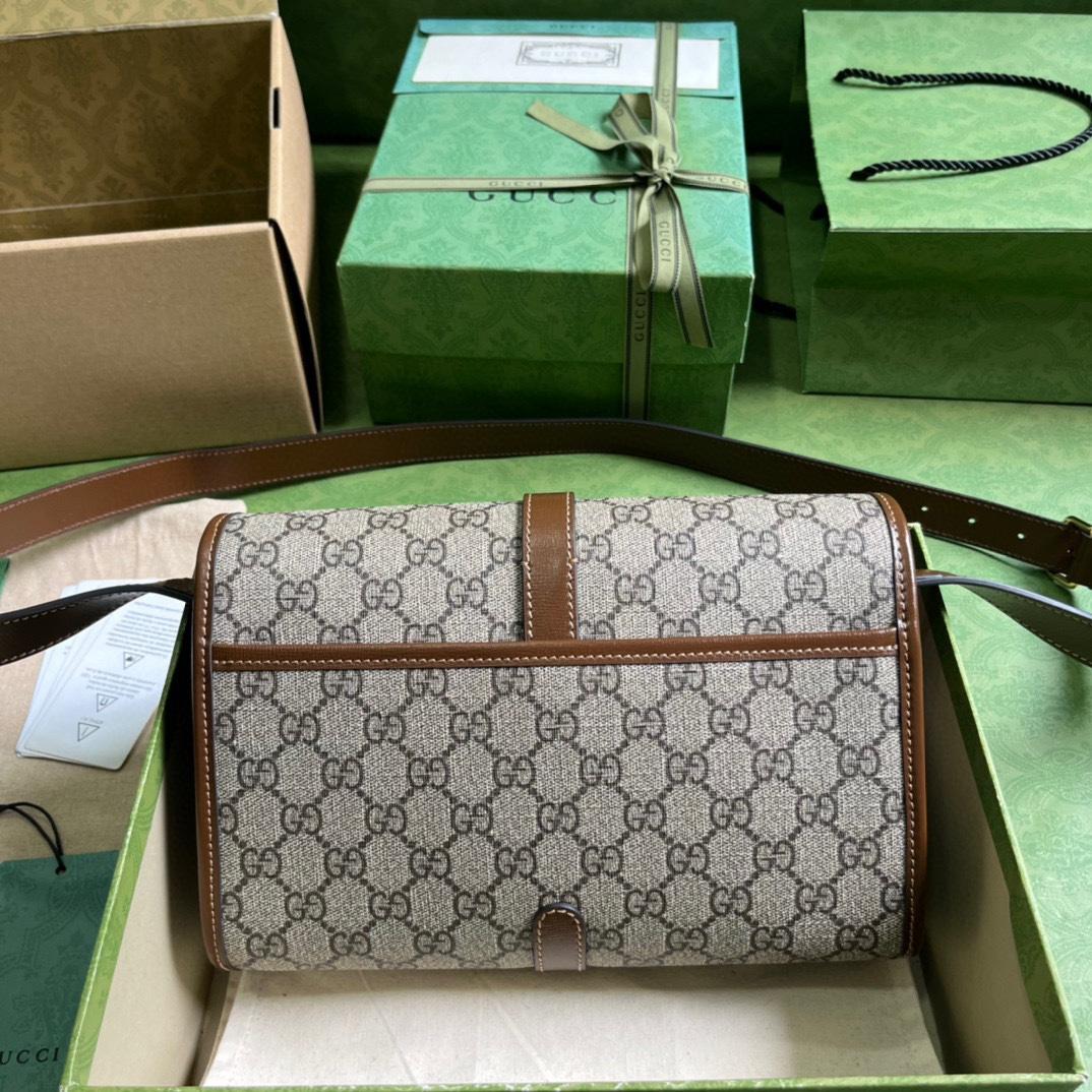Gucci GG Messenger Bag With Interlocking G(25.4-17-7.8cm)    - DopestKickz