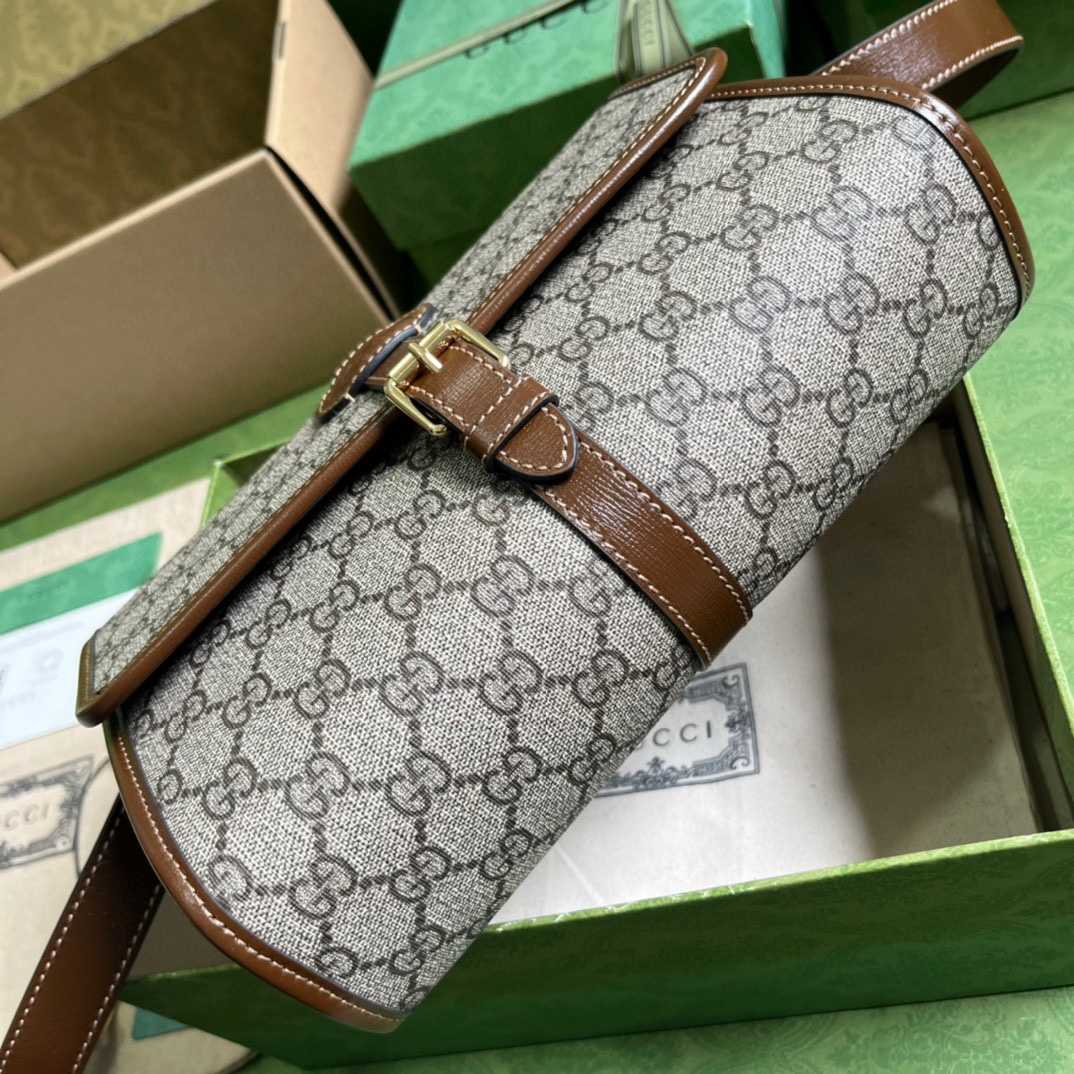 Gucci GG Messenger Bag With Interlocking G(25.4-17-7.8cm)    - DopestKickz