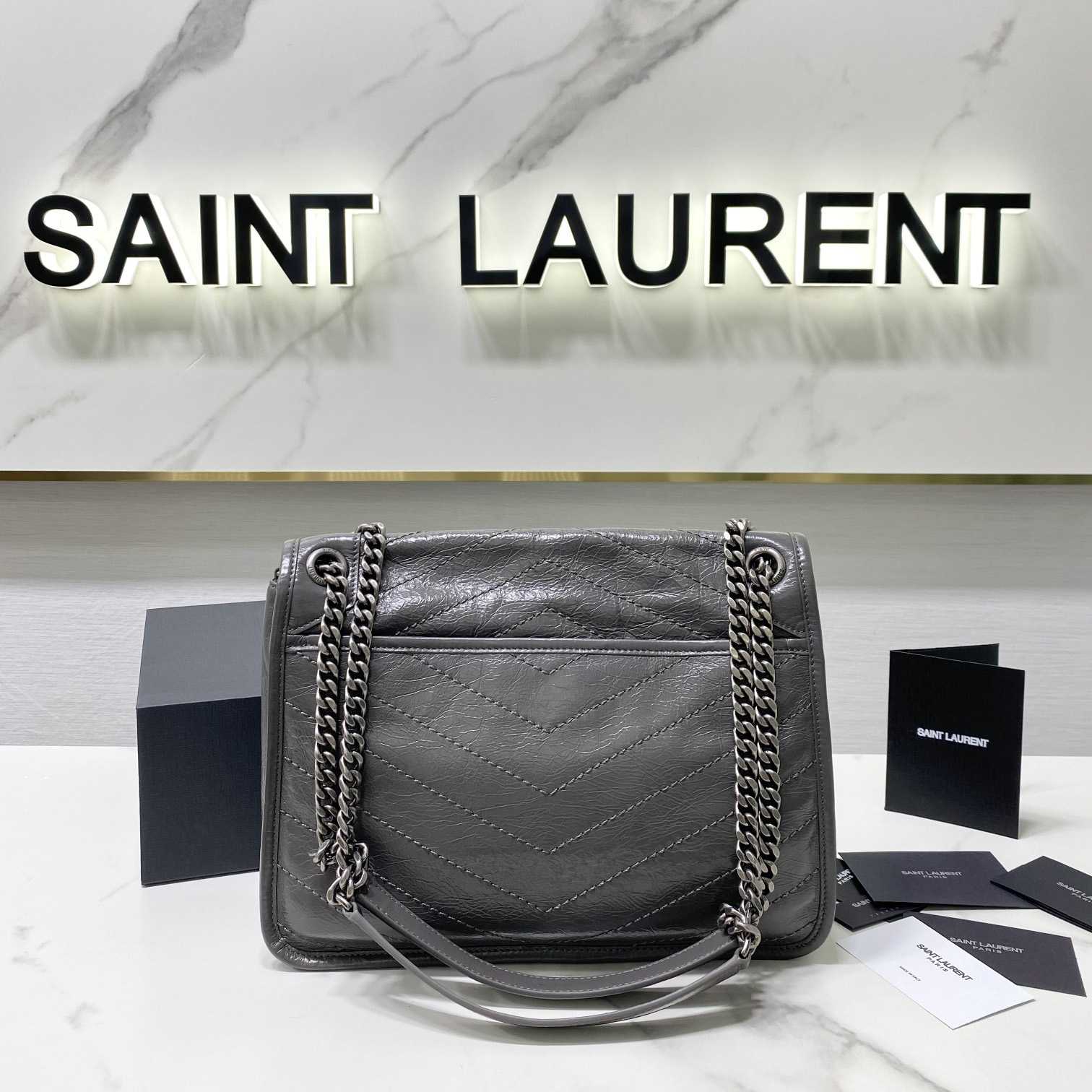 Saint Laurent Niki Medium Chain Bag In Crinkled Vintage Leather  - DopestKickz