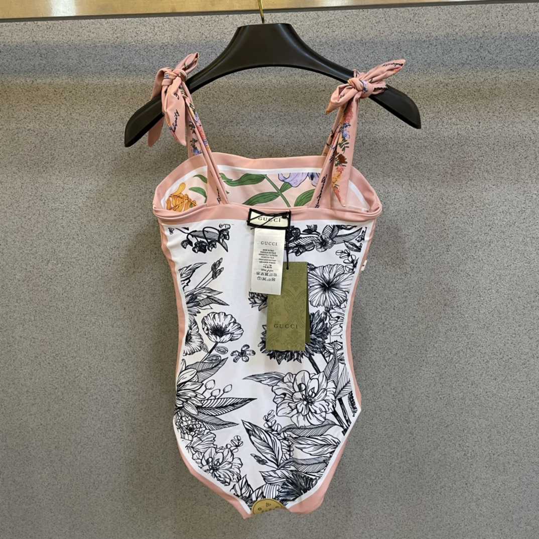 Gucci Visual Mood Reversible Tie-shoulder One Piece Swimsuit - DopestKickz
