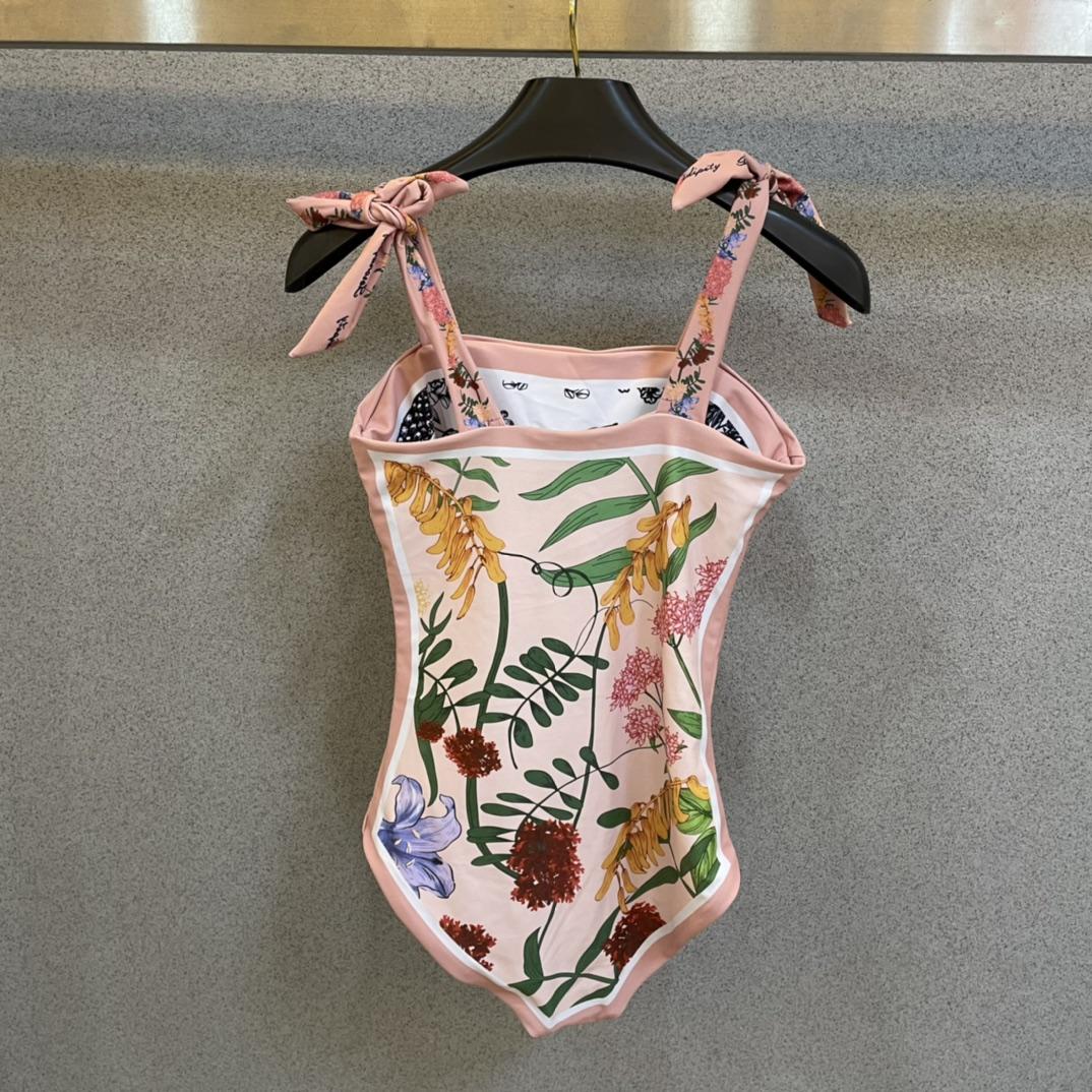 Gucci Visual Mood Reversible Tie-shoulder One Piece Swimsuit - DopestKickz