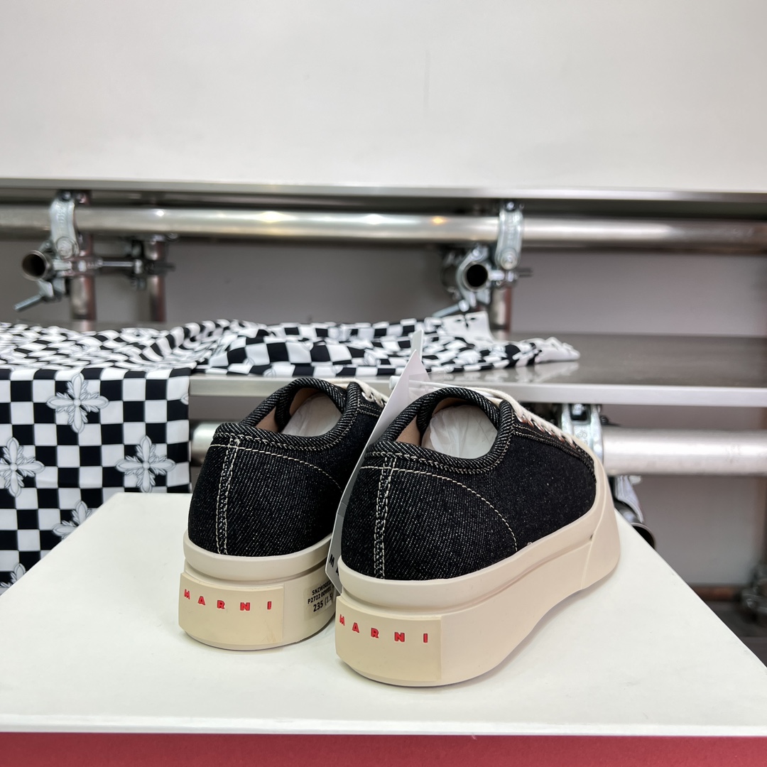 Marni Black Denim Pablo Lace-up Sneaker - DopestKickz