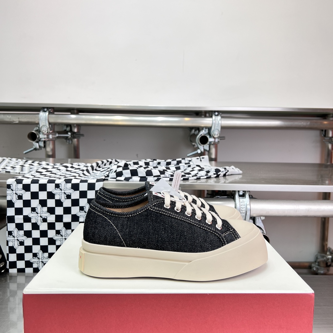 Marni Black Denim Pablo Lace-up Sneaker - DopestKickz