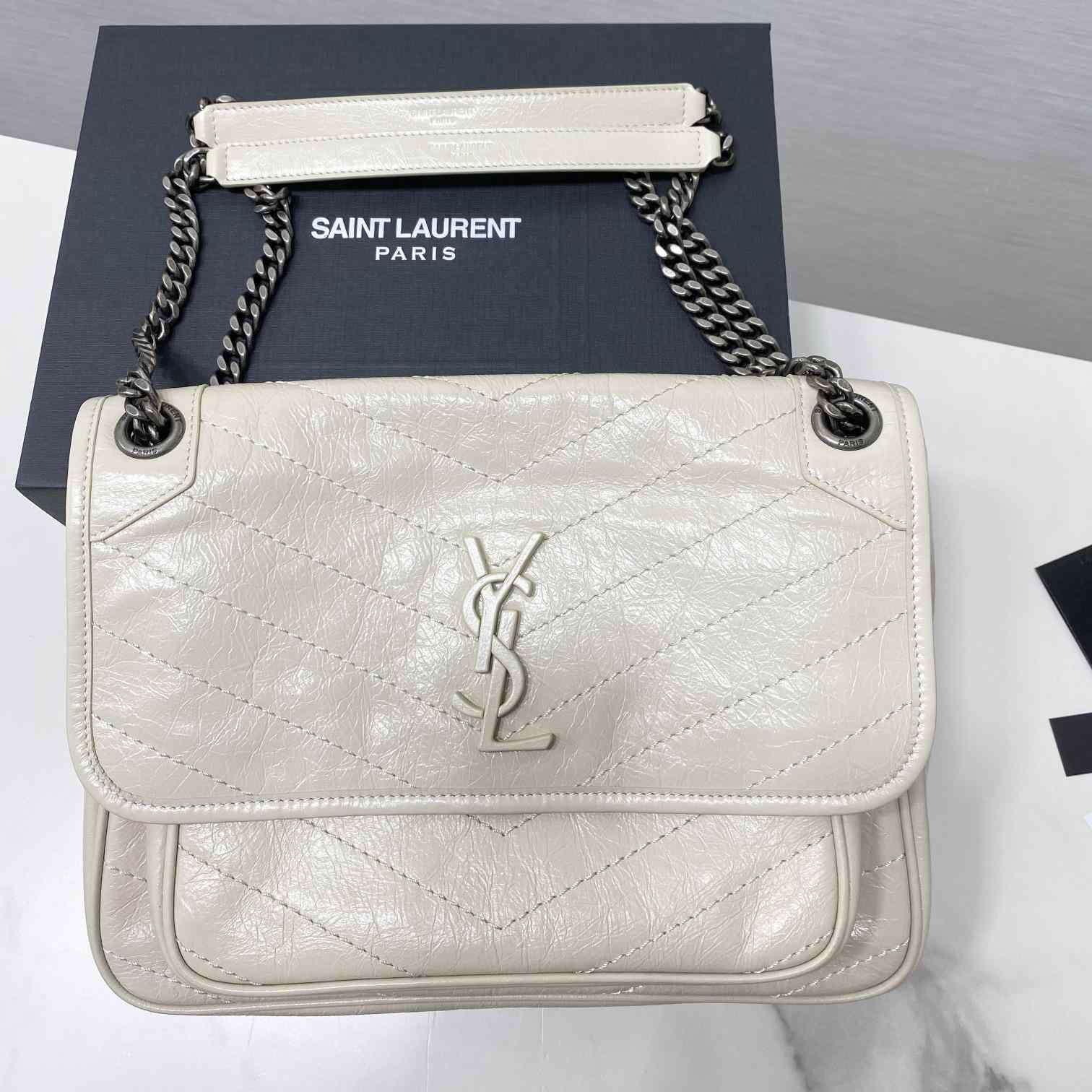 Saint Laurent Niki Medium Chain Bag In Crinkled Vintage Leather  - DopestKickz