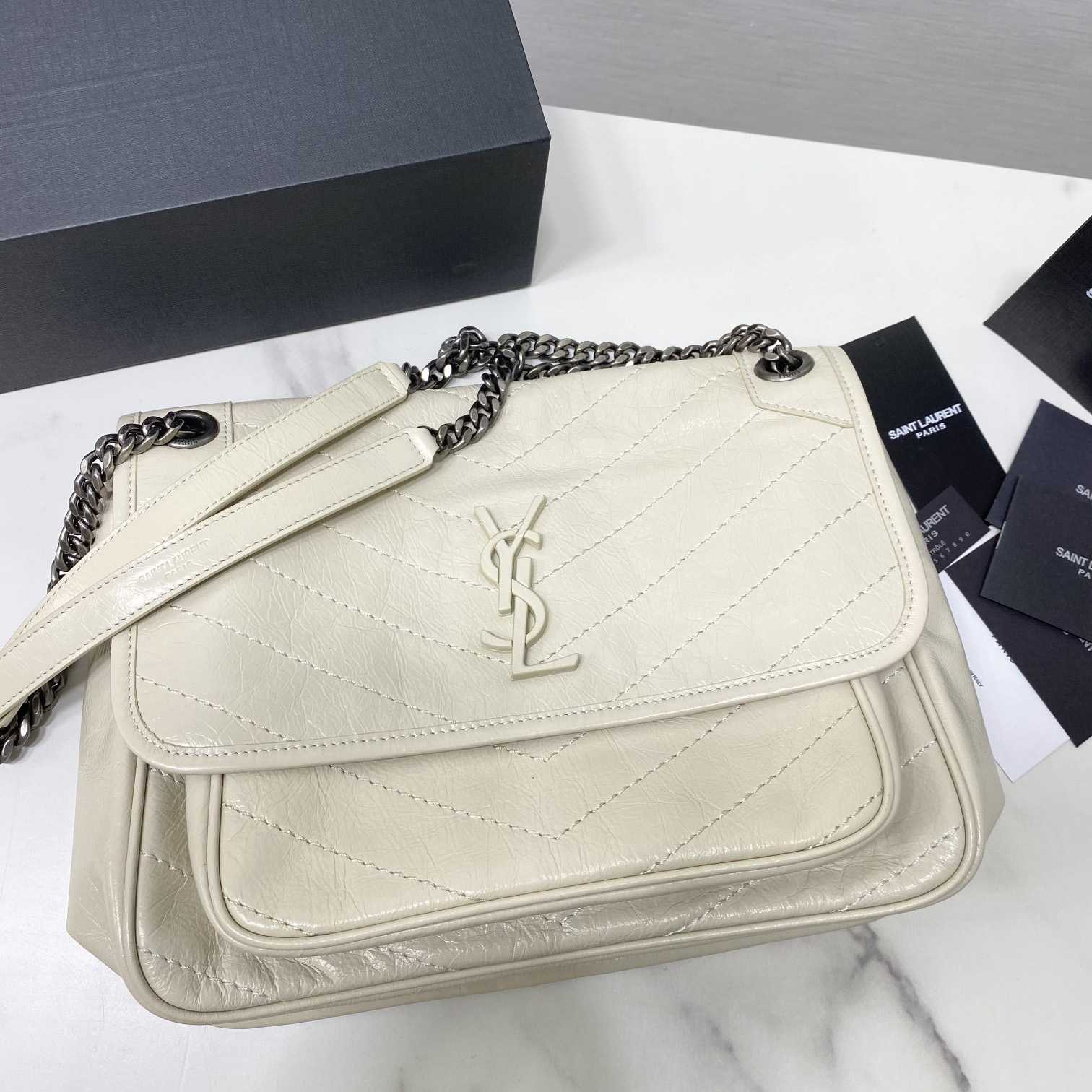 Saint Laurent Niki Medium Chain Bag In Crinkled Vintage Leather  - DopestKickz